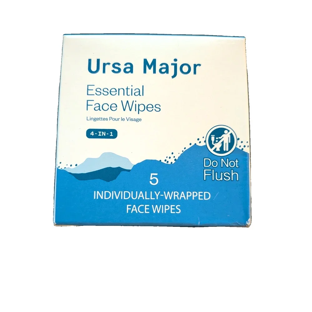 Ursa Major Essential Face Wipes 4-in-1 Facial Cleansing Wipes (15 total wipes)